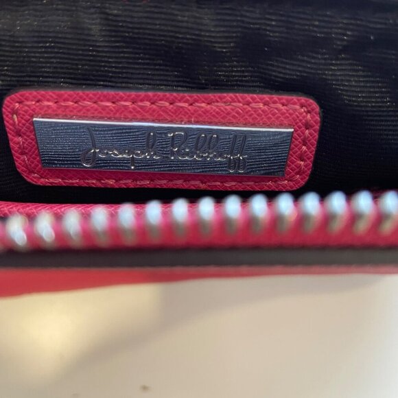 Joseph Ribkoff designer Pink Crossbody Bag With Chain Strap & Silver Accents - Picture 10 of 16